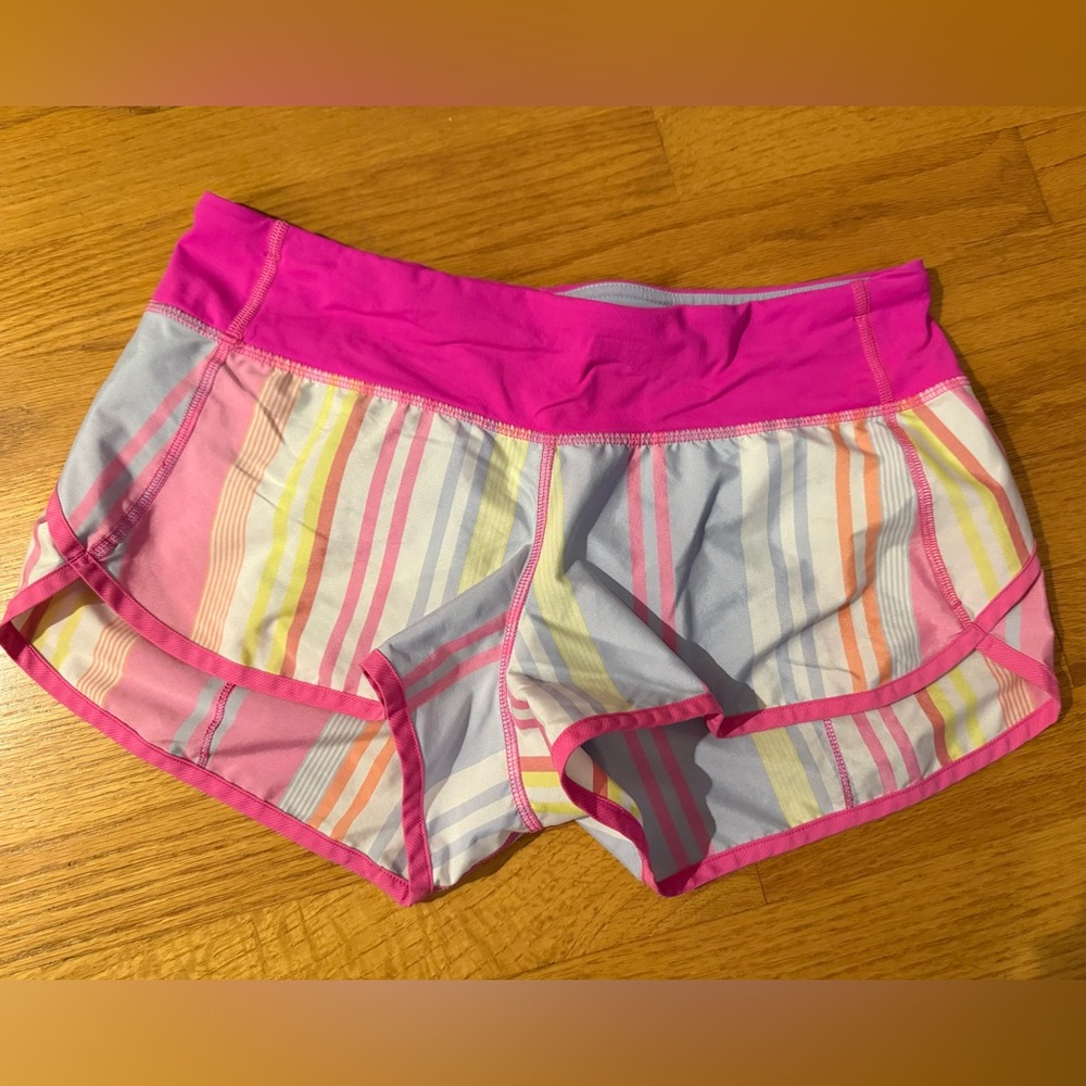 Lululemon Pink Striped Shorts